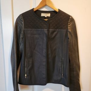 Athe linen and leather jacket